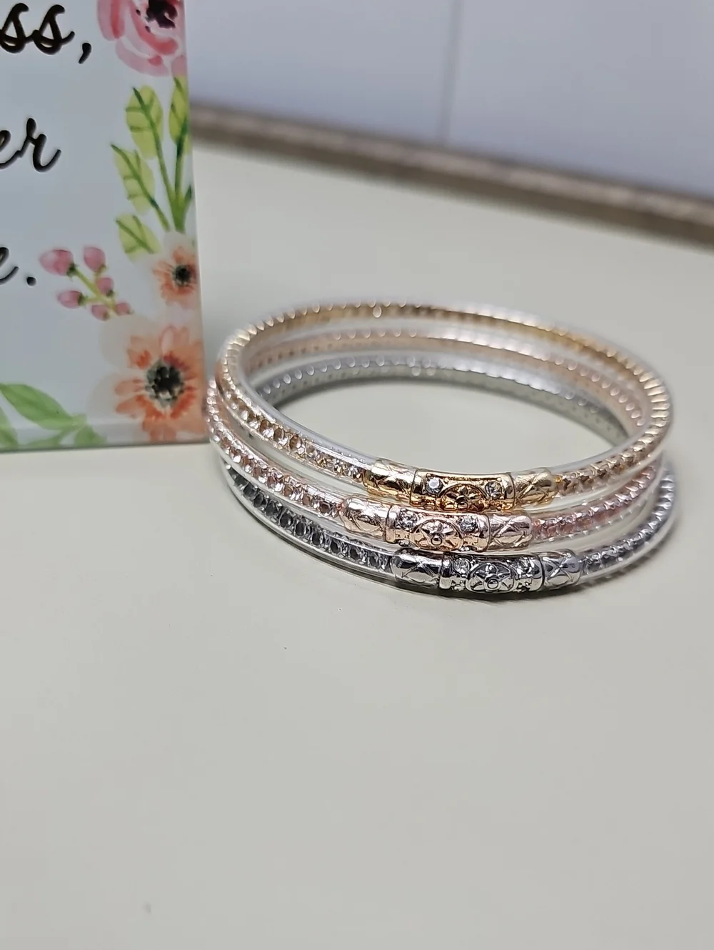All Weather Crystal Jelly Bangles Womens Bracelets.  (Not Budhagirl